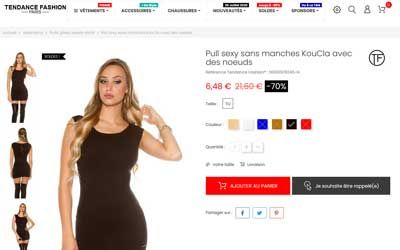 Refonte boutique Prestashop vente de vêtements sexy et glamour pour femme. Mode et tendance.