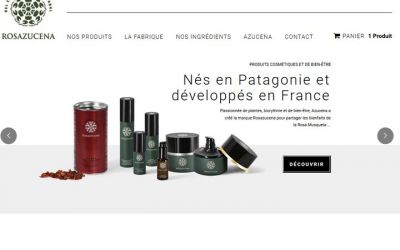 Thème sur mesure de la boutique Presashop Rosazucena, boutique de produits cosmétiques naturels.