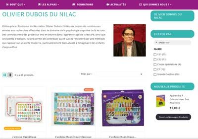 Boutique e-commerce avec Prestashop. Ventes des livres et accessoires pour apprentissage de la lecture