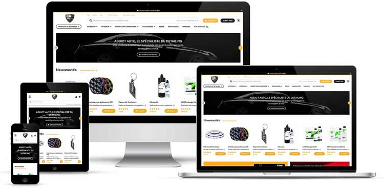 Nouveau site Prestashop Addict auto, thème sur-mesure